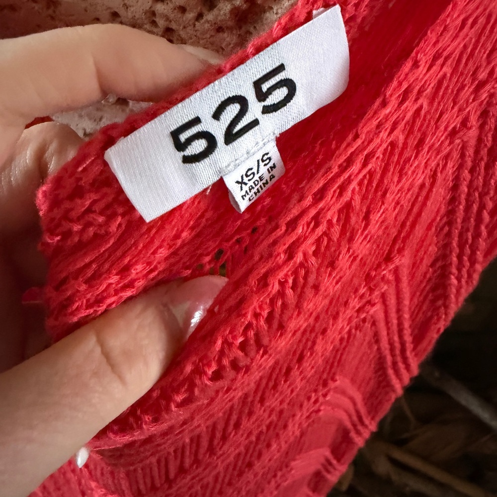 525 America Red Knit Swim Coverup - Picture 7 of 11